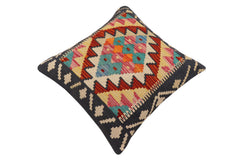 handmade Traditional Pillow Rust Blue Hand-Woven SQUARE 100% WOOL Hand woven turkish pillow PILLOW