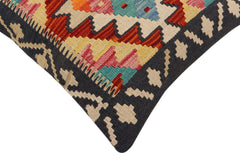 handmade Traditional Pillow Rust Blue Hand-Woven SQUARE 100% WOOL Hand woven turkish pillow PILLOW