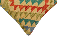 handmade Traditional Pillow Rust Blue Hand-Woven SQUARE 100% WOOL Hand woven turkish pillow 2 x 2