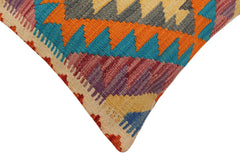 handmade Traditional Pillow Rust Blue Hand-Woven SQUARE 100% WOOL Hand woven turkish pillow PILLOW