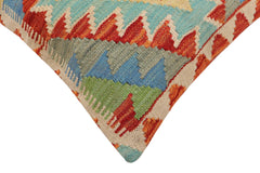 handmade Traditional Pillow Rust Blue Hand-Woven SQUARE 100% WOOL Hand woven turkish pillow PILLOW