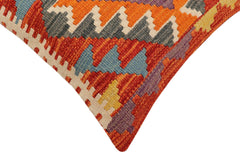 handmade Traditional Pillow Rust Blue Hand-Woven SQUARE 100% WOOL Hand woven turkish pillow 2 x 2