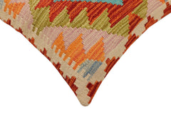 handmade Traditional Pillow Rust Blue Hand-Woven SQUARE 100% WOOL Hand woven turkish pillow 2 x 2