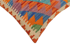 handmade Traditional Pillow Rust Blue Hand-Woven SQUARE 100% WOOL Hand woven turkish pillow 2 x 2