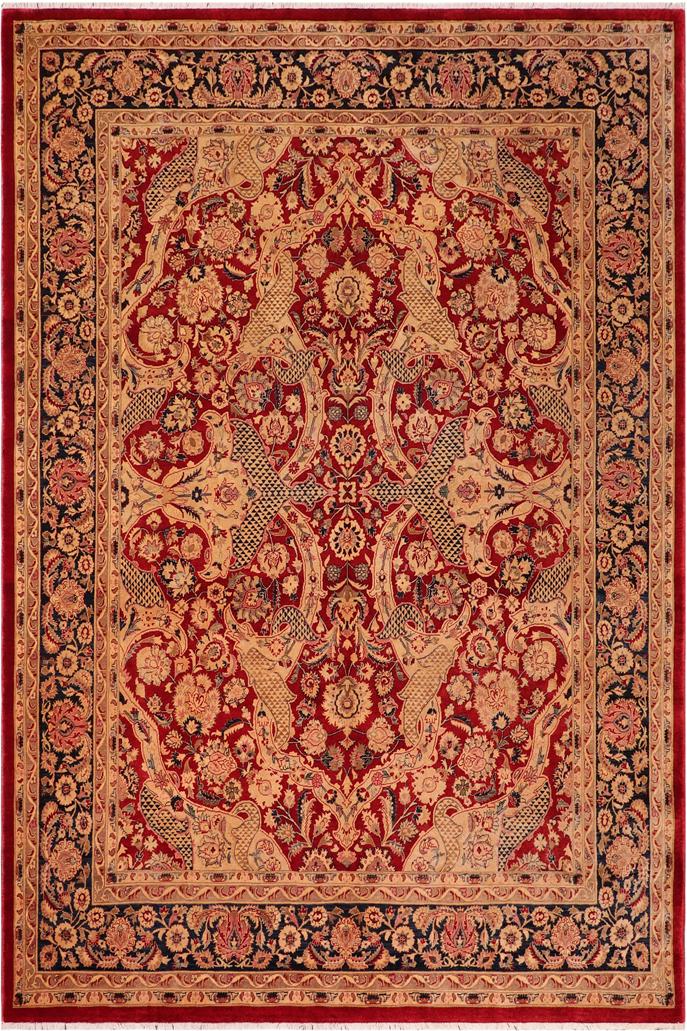 Traditional Agra Vickie Red Blue Hand Knotted Area rugs 8 x 10