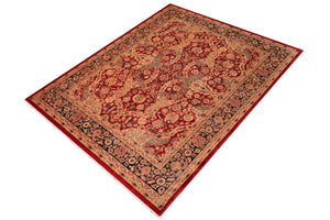 handmade Traditional Agra Red Blue Hand Knotted RECTANGLE 100% WOOL area rug 8x10