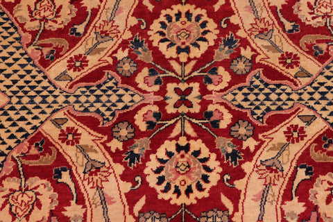 handmade Traditional Agra Red Blue Hand Knotted RECTANGLE 100% WOOL area rug 8x10