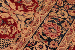 handmade Traditional Agra Red Blue Hand Knotted RECTANGLE 100% WOOL area rug 8x10