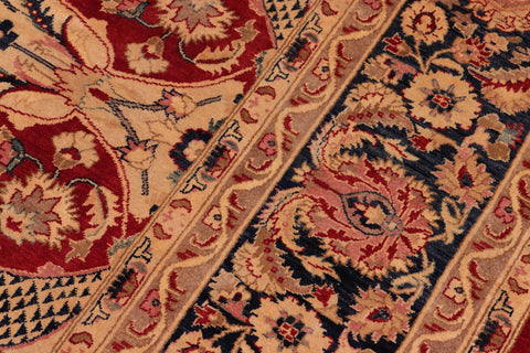 handmade Traditional Agra Red Blue Hand Knotted RECTANGLE 100% WOOL area rug 8x10
