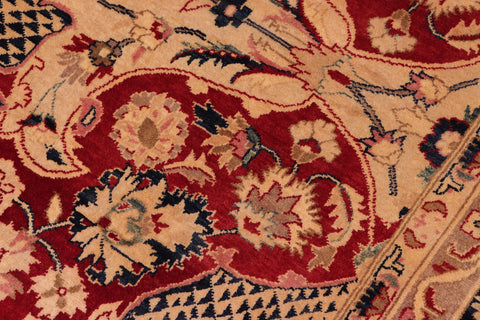 handmade Traditional Agra Red Blue Hand Knotted RECTANGLE 100% WOOL area rug 8x10