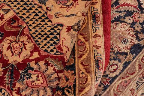 handmade Traditional Agra Red Blue Hand Knotted RECTANGLE 100% WOOL area rug 8x10