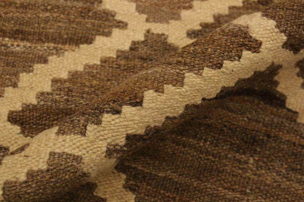 handmade Modern Kilim Bluish Gray Beige Hand-Woven RECTANGLE 100% WOOL area rug 5' x 8'