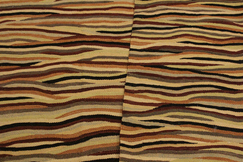 handmade Modern Kilim Beige Red Hand-Woven RECTANGLE 100% WOOL area rug 6x8