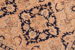 Semi-Antique Kashan Mattie Beige/Blue Wool Rug - 8'1'' x 10'1''