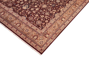 handmade Transitional  Maroon Brown Hand Knotted RECTANGLE 100% WOOL area rug 8x10
