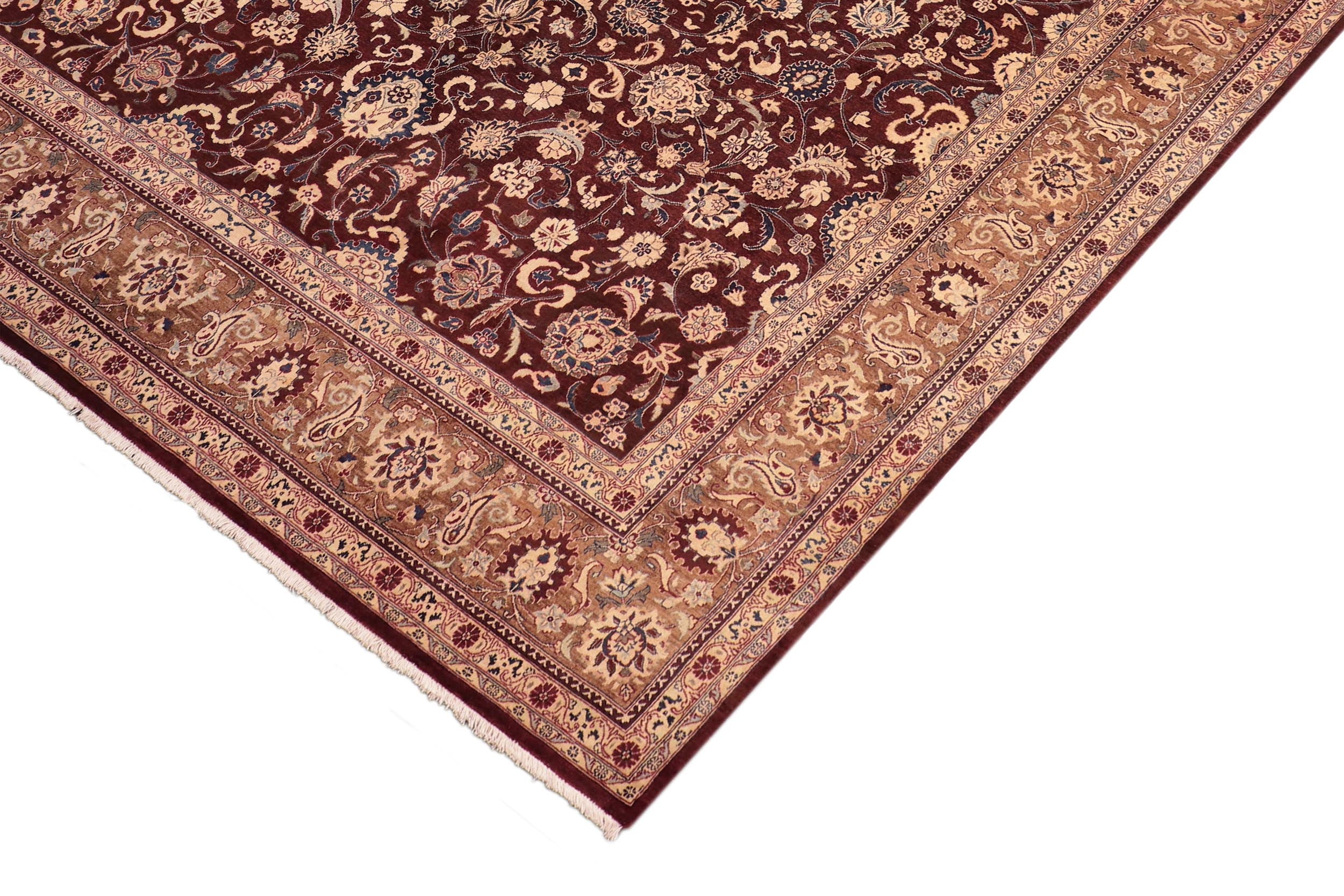handmade Transitional  Maroon Brown Hand Knotted RECTANGLE 100% WOOL area rug 8 x 10