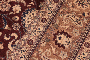 handmade Transitional  Maroon Brown Hand Knotted RECTANGLE 100% WOOL area rug 8x10