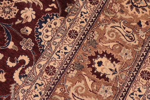 handmade Transitional  Maroon Brown Hand Knotted RECTANGLE 100% WOOL area rug 8x10