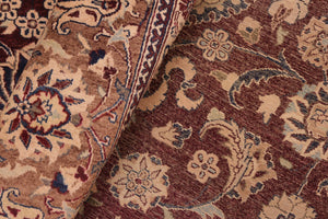 handmade Transitional  Maroon Brown Hand Knotted RECTANGLE 100% WOOL area rug 8x10