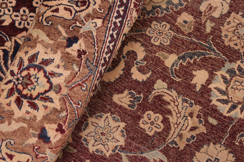 handmade Transitional  Maroon Brown Hand Knotted RECTANGLE 100% WOOL area rug 8x10