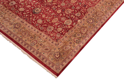 handmade Transitional Agra Red Gold Hand Knotted RECTANGLE 100% WOOL area rug 8x10
