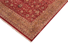 Vintage Agra Irma Red/Gold Wool Rug - 8'1'' x 9'11''