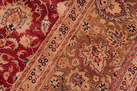 handmade Transitional Agra Red Gold Hand Knotted RECTANGLE 100% WOOL area rug 8x10