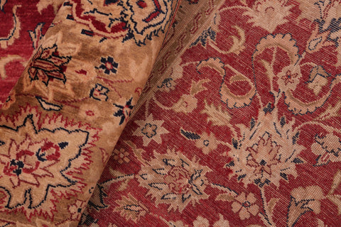 handmade Transitional Agra Red Gold Hand Knotted RECTANGLE 100% WOOL area rug 8x10