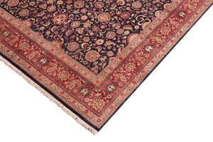 handmade Transitional Abasi Afsha Blue Red Hand Knotted RECTANGLE 100% WOOL area rug 8x10