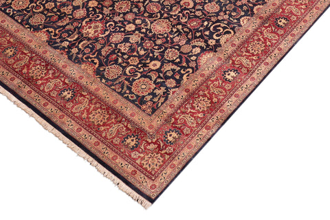 handmade Transitional Abasi Afsha Blue Red Hand Knotted RECTANGLE 100% WOOL area rug 8x10