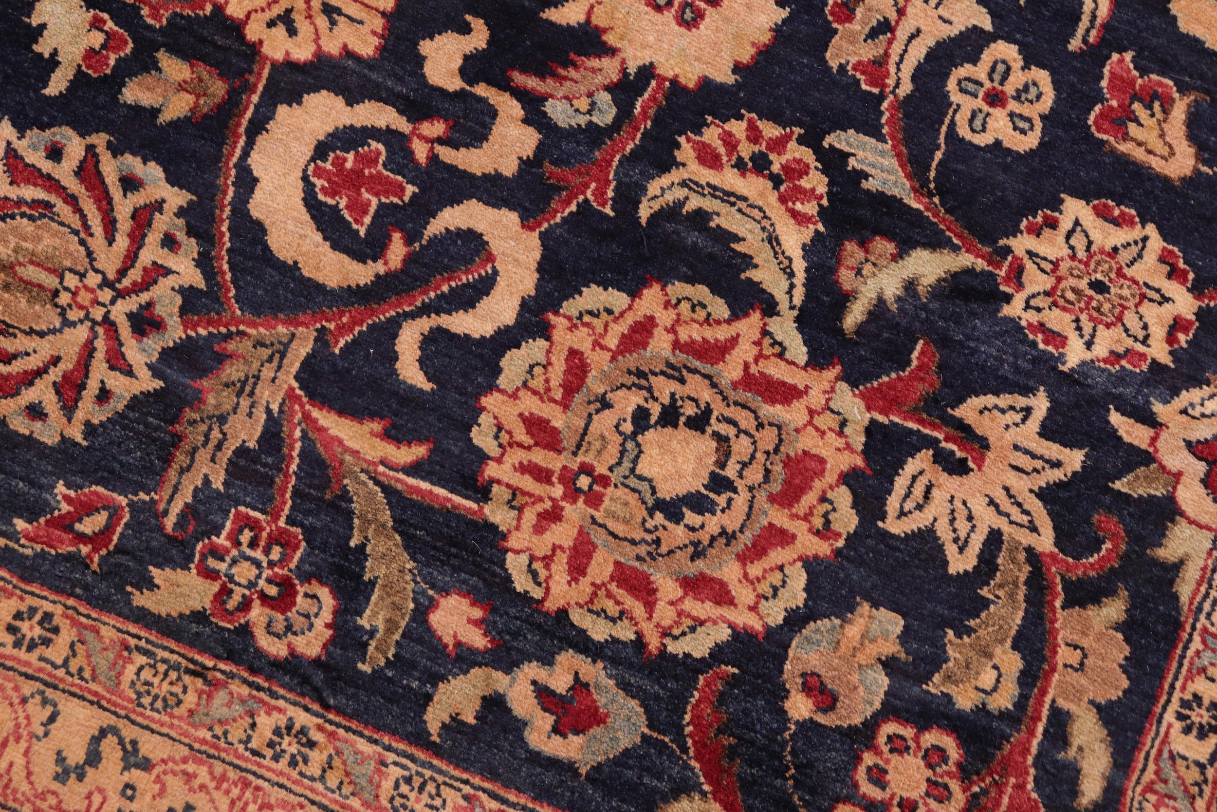 handmade Transitional Abasi Afsha Blue Red Hand Knotted RECTANGLE 100% WOOL area rug 8 x 10