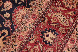 handmade Transitional Abasi Afsha Blue Red Hand Knotted RECTANGLE 100% WOOL area rug 8x10