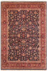 Traditional Abasi Afsha Mabel Blue Red Hand Knotted Area rugs 8 x 10