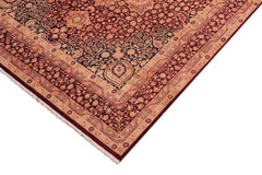 Semi-Antique Marsha Aubergine/Blue Wool Rug - 8'3'' x 9'11''