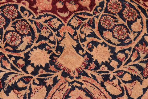 handmade Traditional Kirman Aubergine Blue Hand Knotted RECTANGLE 100% WOOL area rug 8x10