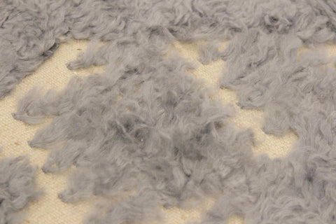handmade Geometric Moroccan Hi Ivory Blue Hand Knotted RECTANGLE 100% WOOL area rug 5' x 7'