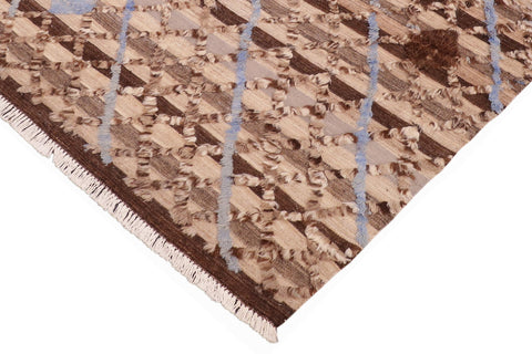 handmade Geometric Moroccan Hi Tan Brown Hand Knotted RECTANGLE 100% WOOL area rug 6' x 9'