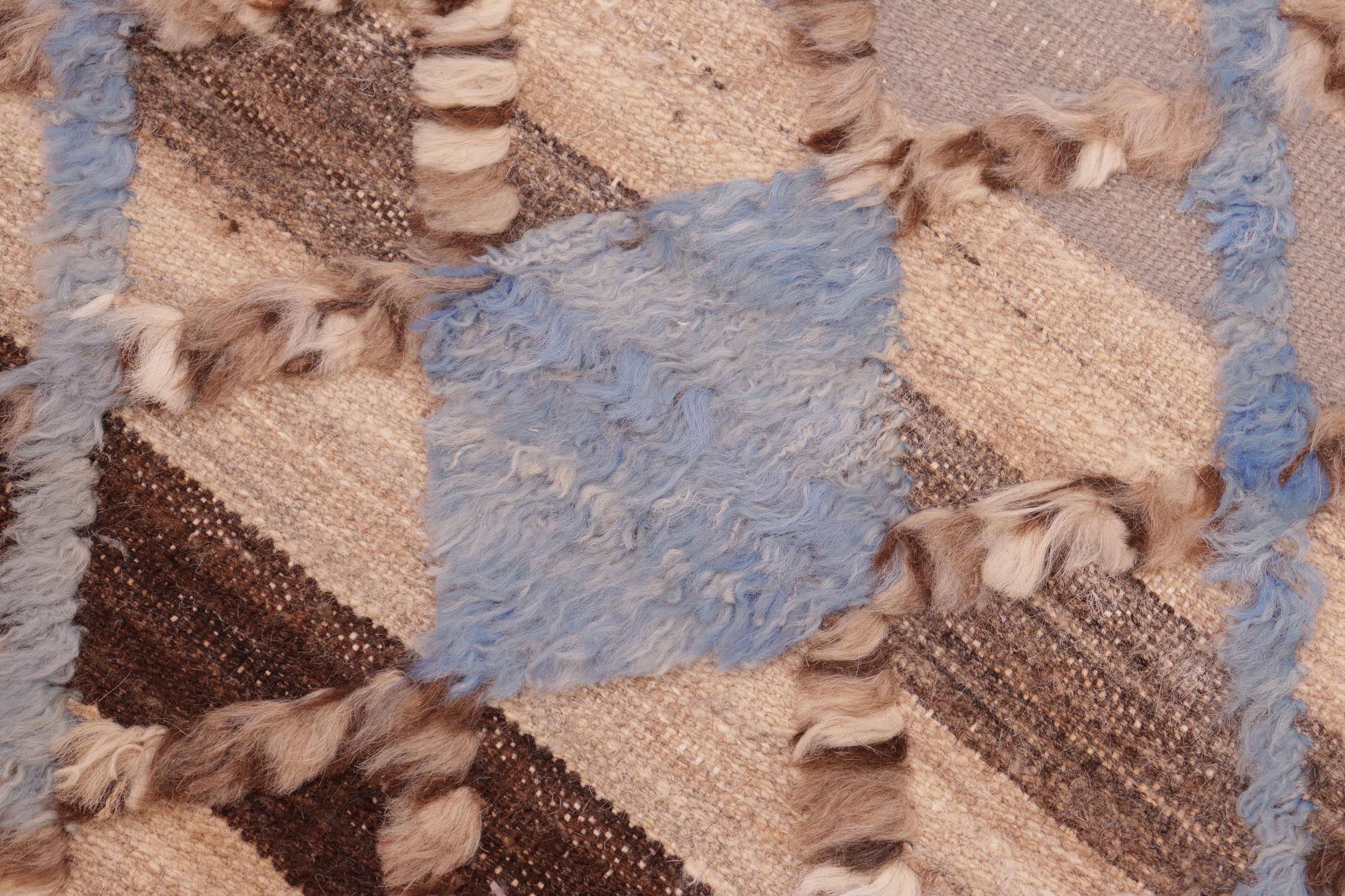 handmade Geometric Moroccan Hi Tan Brown Hand Knotted RECTANGLE 100% WOOL area rug 6' x 9'