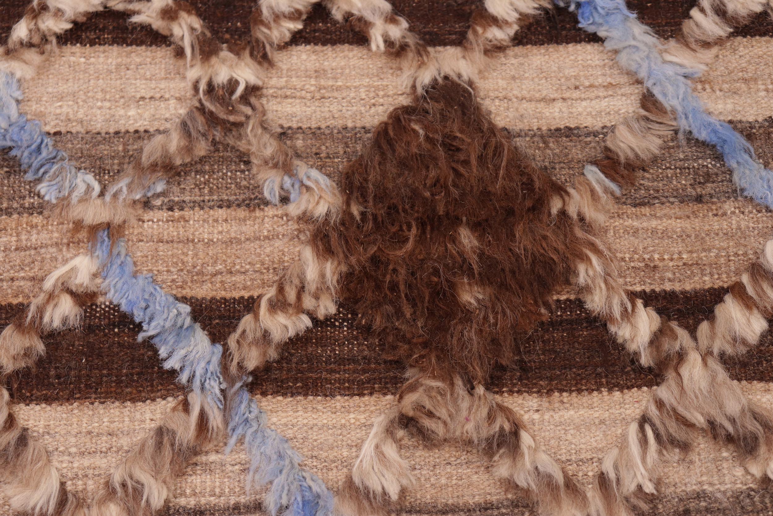 handmade Geometric Moroccan Hi Tan Brown Hand Knotted RECTANGLE 100% WOOL area rug 6' x 9'
