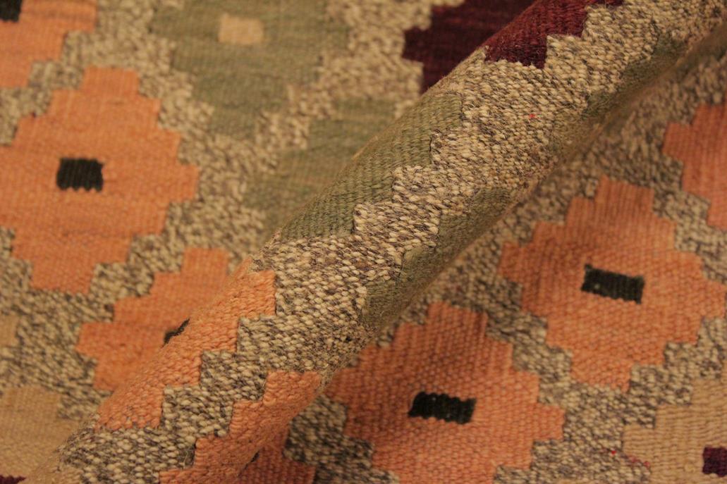 Flat Weave Kilim Antique Navaho Vintage handmade Modern Kilim Tan Beige Hand-Woven Rectangle 100% Wool Area Rug 5x7 