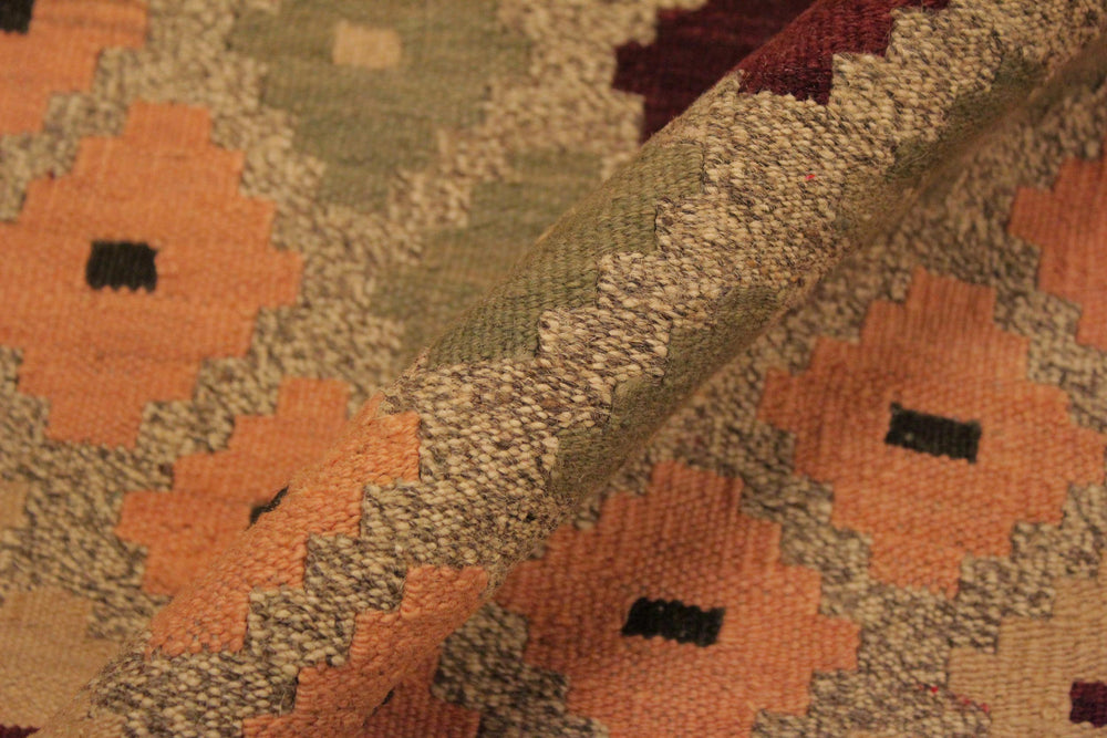 handmade Geometric Kilim Tan Beige Hand-Woven RECTANGLE 100% WOOL area rug 5 x 7