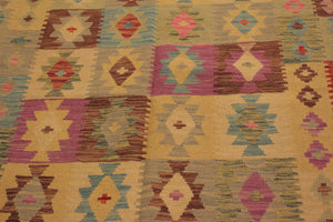 handmade Geometric Kilim Gray Purple Hand-Woven RECTANGLE 100% WOOL area rug 5 x 7
