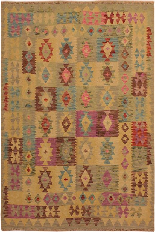 Flat Weave Kilim Antique Navaho Vintage handmade Geometric Kilim Gray Purple Hand-Woven Rectangle 100% Wool Area Rug 5x7 