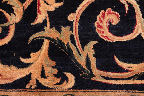 handmade Traditional Tamour Blue Tan Hand Knotted RECTANGLE 100% WOOL area rug 8x11