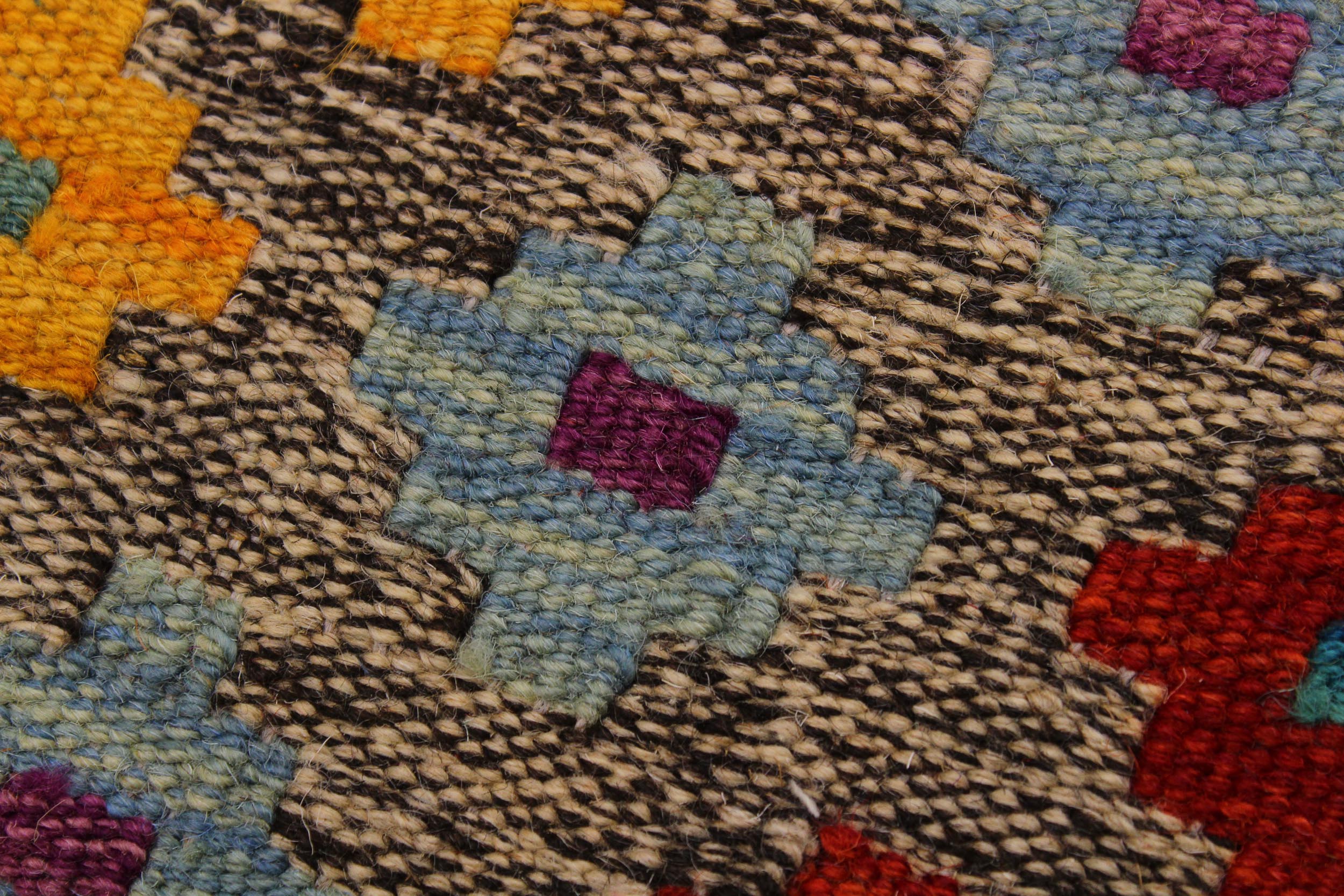 handmade Modern Kilim Grey Blue Hand-Woven RECTANGLE 100% WOOL area rug 8x11