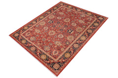 handmade Traditional Kafkaz Rose Blue Hand Knotted RECTANGLE 100% WOOL area rug 8' x 10'