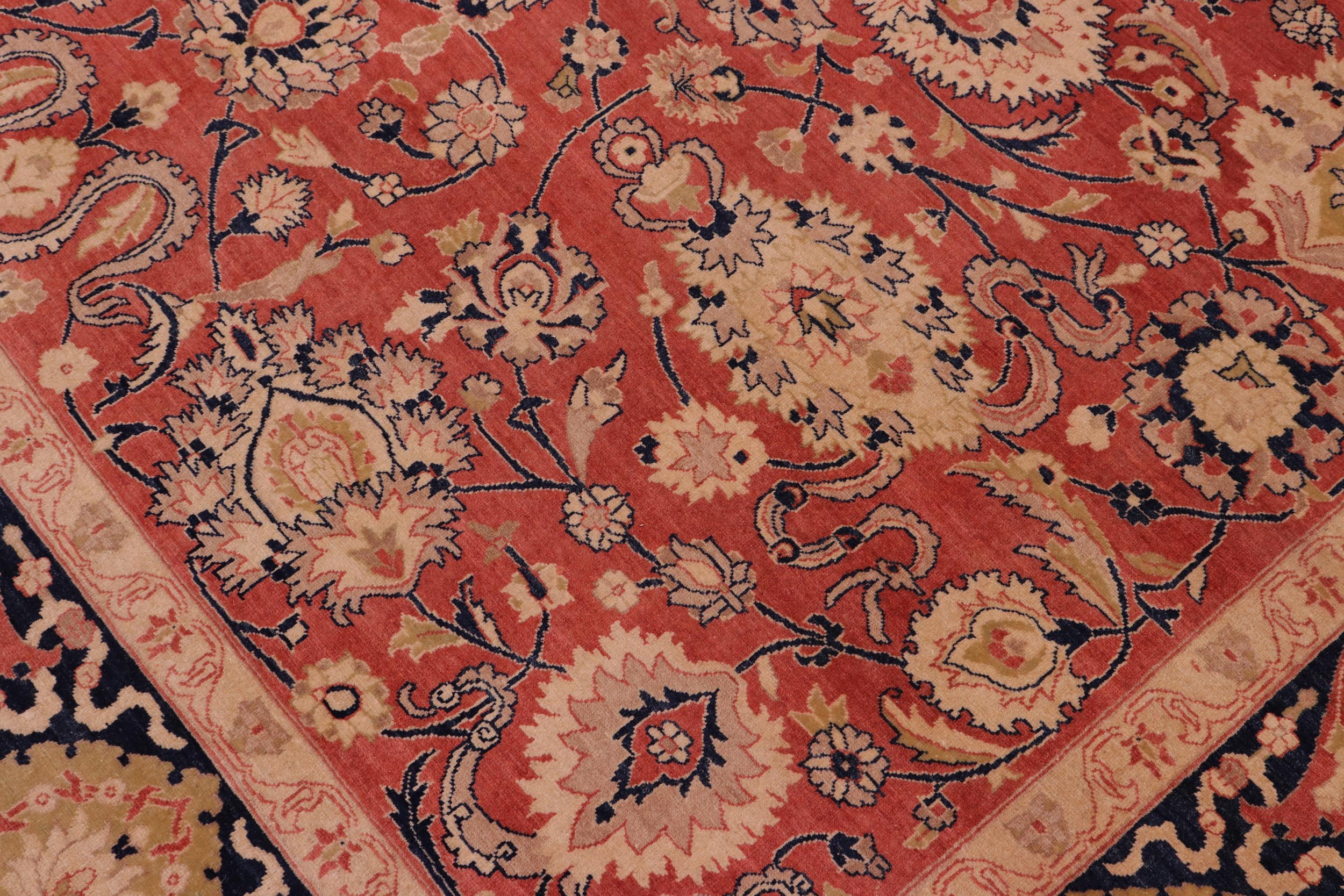 handmade Traditional Kafkaz Rose Blue Hand Knotted RECTANGLE 100% WOOL area rug 8' x 10'