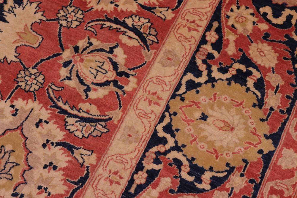 handmade Traditional Kafkaz Rose Blue Hand Knotted RECTANGLE 100% WOOL area rug 8' x 10'
