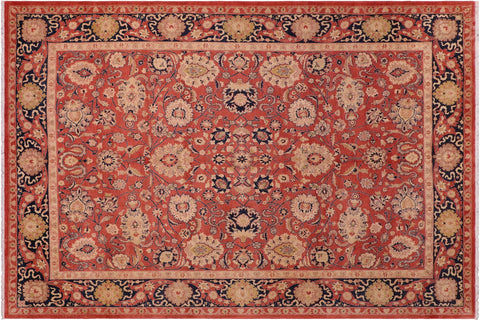 handmade Traditional Kafkaz Rose Blue Hand Knotted RECTANGLE 100% WOOL area rug 8' x 10'
