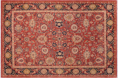 handmade Traditional Kafkaz Rose Blue Hand Knotted RECTANGLE 100% WOOL area rug 8' x 10'